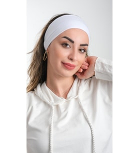 Beyaz Bandana Saç Bandı Viskon Düz 3012_42