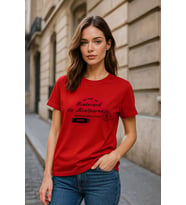 Kadın Bisiklet Yaka Baskılı T-shirt