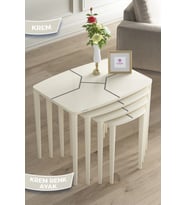 1.sınıf Mdf Ve Lake Boya Krem 4lü Zigon Sehpa Takımı