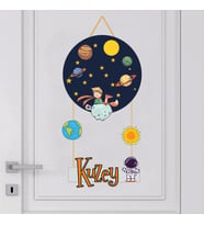 Bebek Odası Ahşap Kapı Süsü Uzay 4
