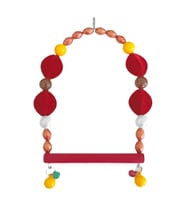 Markapet Tünekli Bordo Kadife Boncuklu Kuş Salıncağı 10-16 cm