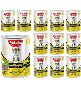Yetişkin Kedi Tavuklu Pate 400 Gr x 12 adet