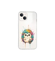 iPhone 13 Mini ile Uyumlu Splash Kirpi Tasarımlı Şeffaf Silikon Kılıf
