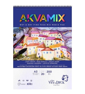 Van Dyck Akvamix Multi Teknik Sanatsal Blok 200 gr 20 yp A3 Spiralli