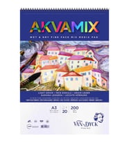 Van Dyck Akvamix Multi Teknik Sanatsal Blok 200 gr 20 yp A3 Spiralli