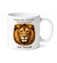 Aslan Figürlü Güçlü Tasarım Baskılı Kupa Bardak Hediye Porselen Mug