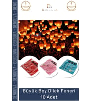 #DilekFeneri Düğün Nişan Mezuniyet Kutlama Organizasyon Romantik Renkli Kağıt Dilek Feneri - 10 Adet
