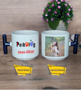 Psikolog Kupa Bardak Fotoğraflı T Lacivert Kulplu Psikoloğa Hediye