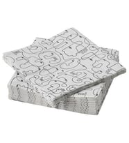 Desenli Peçete IKEA Siyah-Beyaz 24*24 Cm 30 Lu Kağıt Peçete (Siyah - Beyaz)