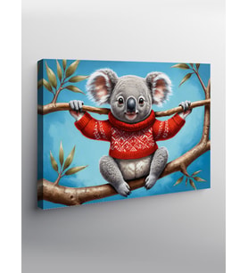 Kanvas Tablo Kazaklı Koala Dallarda