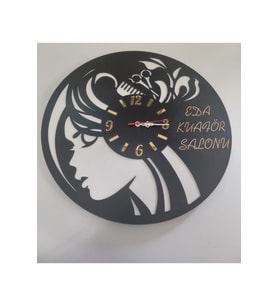 Kuaför Duvar Saati Muhteşem tasaım sağlam (3+3 mm) mdf (kaliteli)