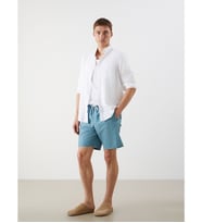 LCW SWIMWEAR Turkuaz Kısa Boy Desenli Erkek Deniz Şortu