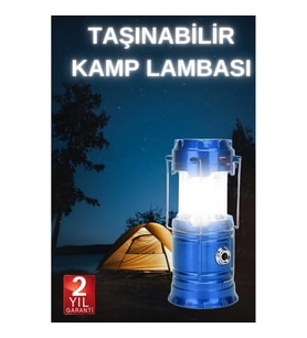 Mey İthalat® Büyük Boy Güneş Enerjili Kamp Feneri Işıldak Lamba USB Şarjlı