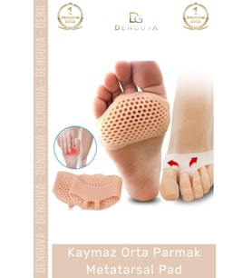 #ParmakPadi Ergonomik Hava Kanallı Kaymaz Topuklu Ayakkabı Ten Rengi Jel Orta Parmak Metatarsal Pad
