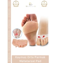 #ParmakPadi Ergonomik Hava Kanallı Kaymaz Topuklu Ayakkabı Ten Rengi Jel Orta Parmak Metatarsal Pad