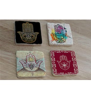 Fatıma'nın Eli Doğal Taş Bardak Altlığı 4'lü set - Natural Stone Coasters