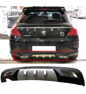 Peugeot 308 Difüzör Difizör Gri + Kare Egzoz Görünüm C Tip 2008 - 2011