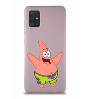 Samsung Galaxy M31S Soft Premier Kapak Patrick Yıldız Tasarımlı Silikon Kılıf - Pudra (Şeffaf)