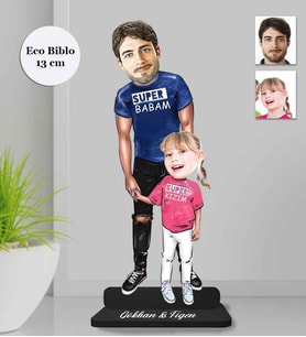 Kişiye Özel Babalar Günü Ahşap Eco Biblo -5