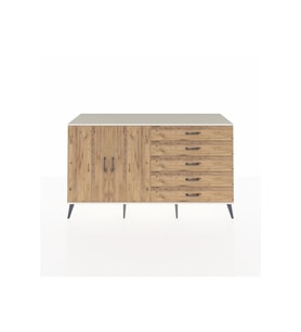 Kronos Konsol 4 Raflı 5 Çekmeceli 2 Kapaklı 176x59x99 Aytaşı-Çam