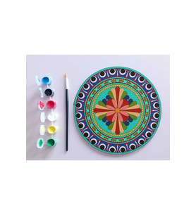 AHŞAP MANDALA 20x20 cm DAİRE MDF üzerine UV baskı modeller- DESENLİ Mandala Set Boyama