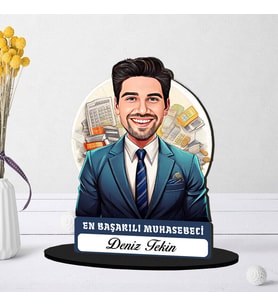 Kişiye Özel Erkek Muhasebeciye Hediye Karikatürlü Biblo