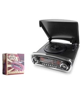 Nostaljik Pikap 3 Devir Radyo Bluetooth Usb Kayıt Aux Hoparlör Siyah RTB03B