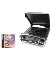 Nostaljik Pikap 3 Devir Radyo Bluetooth Usb Kayıt Aux Hoparlör Siyah RTB03B