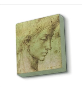Baş Etüdü (Leonardo Da Vinci)Baskılı Doğaltaş  Magnet(KRG-139)