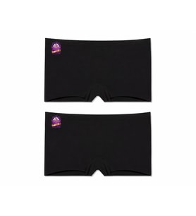 Papatya Kadın 2 ADET Siyah Lazer Kesim Dikişsiz Boxer Külot Slip 2'li Paket 2852-Y