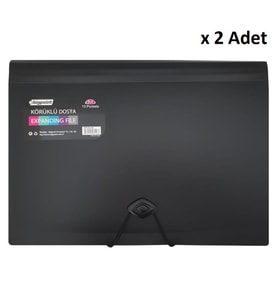 Bigpoint Körüklü Dosya 13 Cepli Lastikli A4 Siyah x 2 Adet