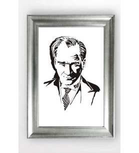 Gümüş Çerçeveli Atatürk Tablo cv647