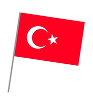 Vatan Sopalı Bez Bayrak Alpaka 20X30cm Türk Bayrağı - 6 adet