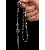 Sertifikalı Gümüş Tespih Osmanlı Tasarım 6.5x11mm 41Gr Kapsül Kesim (Çok Renkli)