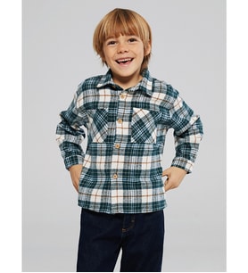 LCW Kids Yeşil Ekose Erkek Çocuk Oduncu Gömlek