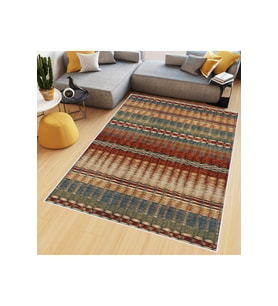 Rovigo Home Dijital Baskı Yıkanabilir Kaymaz Taban Salon Halısı RVG0506 (Yeşil)