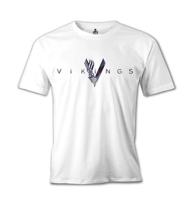 Vikings - Logo Beyaz Erkek Tshirt