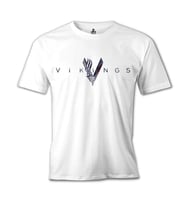 Vikings - Logo Beyaz Erkek Tshirt