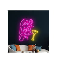 Girls Night Out Yazılı ve Şekilli Neon Tabela