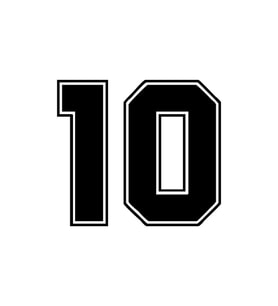 Dış Kontürlü 10 Numara Sayısı Sticker Yapıştırma
