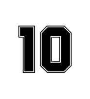 Dış Kontürlü 10 Numara Sayısı Sticker Yapıştırma