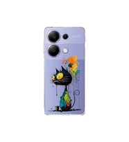 Redmi Note 13 Pro 4G ile Uyumlu Splash Kedi Tasarımlı Şeffaf Silikon Kılıf