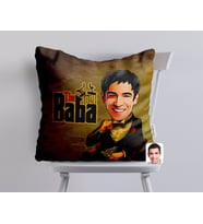 BK Gift Kişiye Özel Godfather Baba Karikatürlü Beyaz Yastık-4