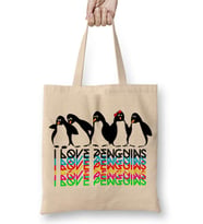 Penguins Pengüen Bez Çanta Uzun Saplı