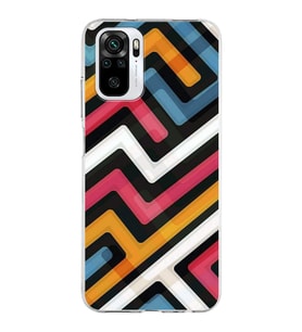 Xiaomi Redmi Note 10 Uyumlu Kapak Labirent Grafiti Tasarımlı Şeffaf Silikon Kılıf