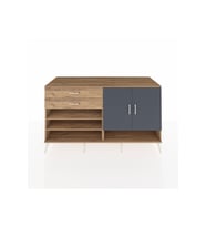 Kronos Konsol 4 Raflı 2 Çekmeceli 2 Kapaklı 176x59x99 Çam-Antrasit/Çam