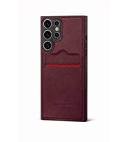 Samsung Galaxy S23 Ultra Kartlıklı Rich Boss Lüx Deri Kılıf Koyu Kırmızı
