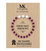 GERÇEK YAKUT TAŞI GERÇEK İNCİ BİLEKLİK MK.7000.822- RAHATLIK-DİNGİNLİK-ENERJİ- STRES BİLEKLİĞİ