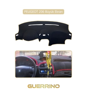 PEUGEOT 206 Büyük EkranTORPİDO KORUMA HALISI BEJ KENAR