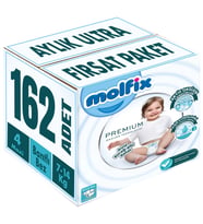 Molfix Premium Bebek Bezi Beden:4 (7-14KG) Maxi 162 Adet Aylık Ultra Fırsat Pk